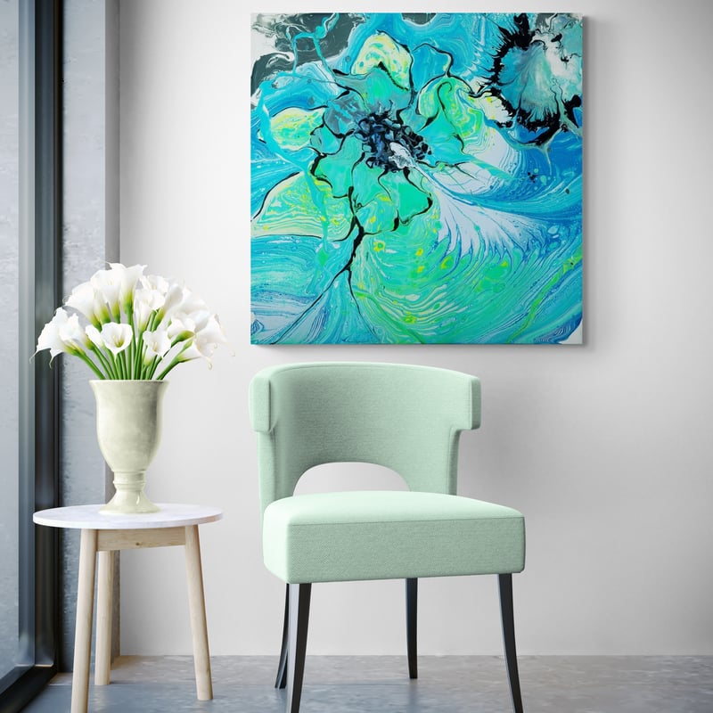 Ocean Ripples by Marina Strijakova wall art in a living room