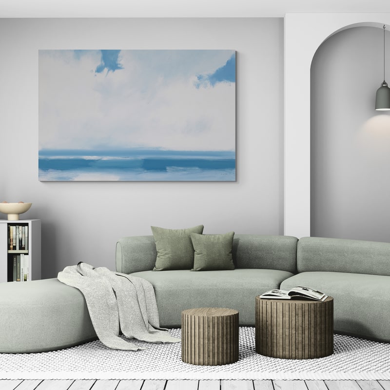 Oceanview by James Wiens wall art in a living room