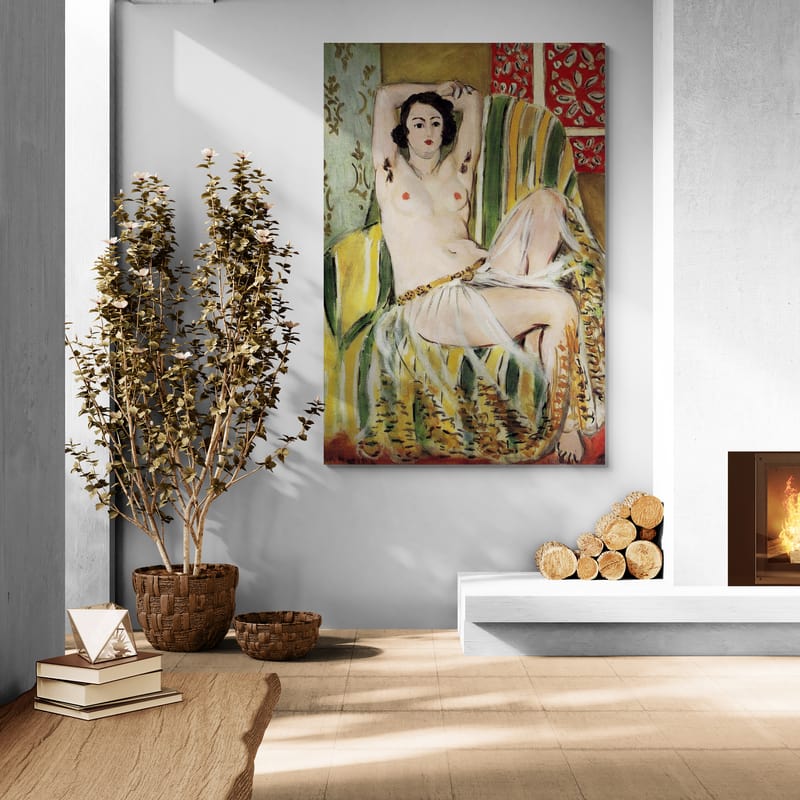 Odalisque with Raised Arms by Henri Matisse wall art in a living room