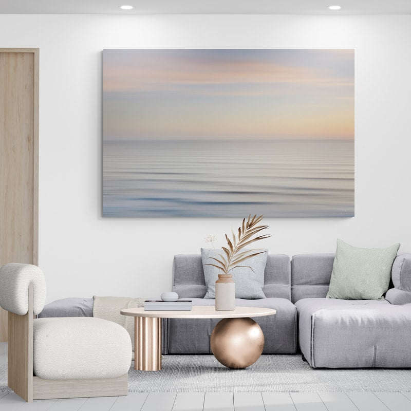 On The Horizon I No Border by Alan Majchrowicz wall art in a living room