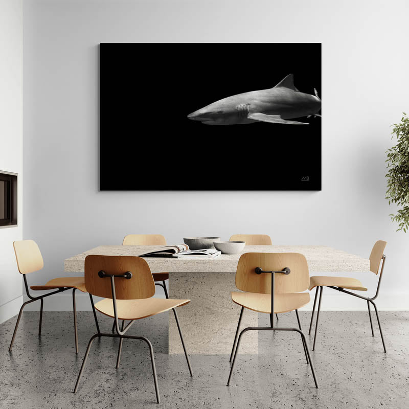 On the Hunt by Max Blakesberg Studios wall art in a kitchen