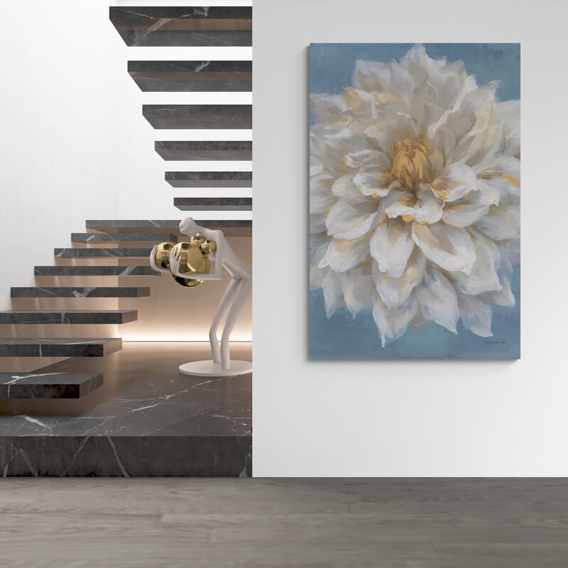 Open Petals I by Danhui Nai wall art in a hallway