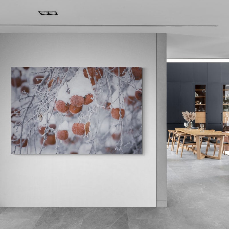 Orchard In Winter by Alan Majchrowicz wall art in a hallway