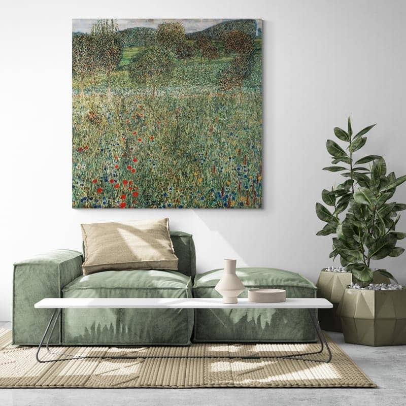 Orchard by Gustav Klimt wall art in a living room