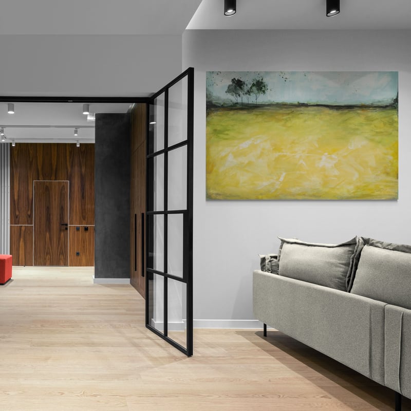 Over the Meadow by Courtney Prahl wall art in a living room