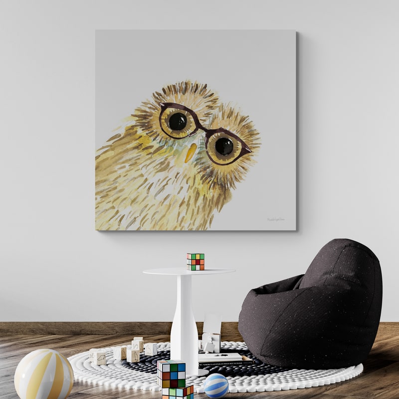 Owl in Glasses by Mercedes Lopez Charro wall art from Glam Wall Art