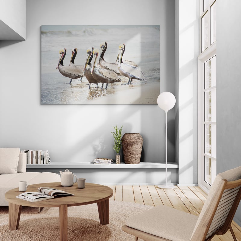 Pacific Cool IV by Elizabeth Urquhart wall art in a living room