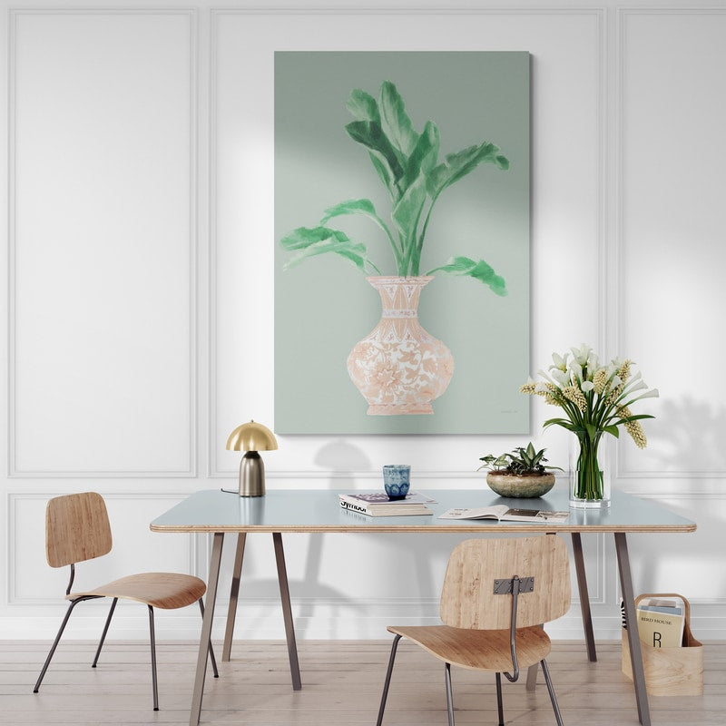 Palm Chinoiserie I Pink Green V2 by Danhui Nai wall art from Glam Wall Art