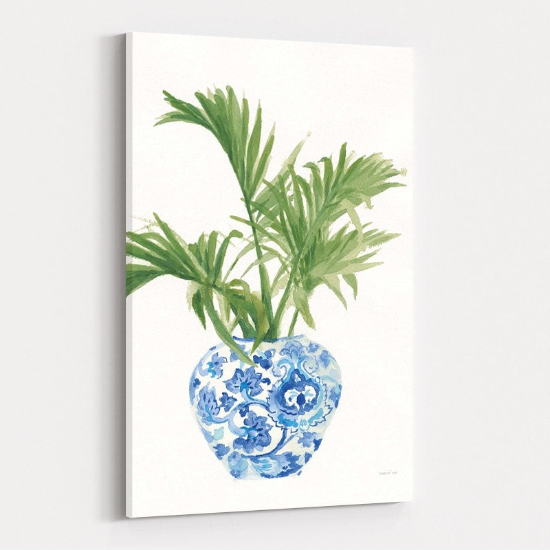 Palm Chinoiserie White II Dark Green by Danhui Nai wall art