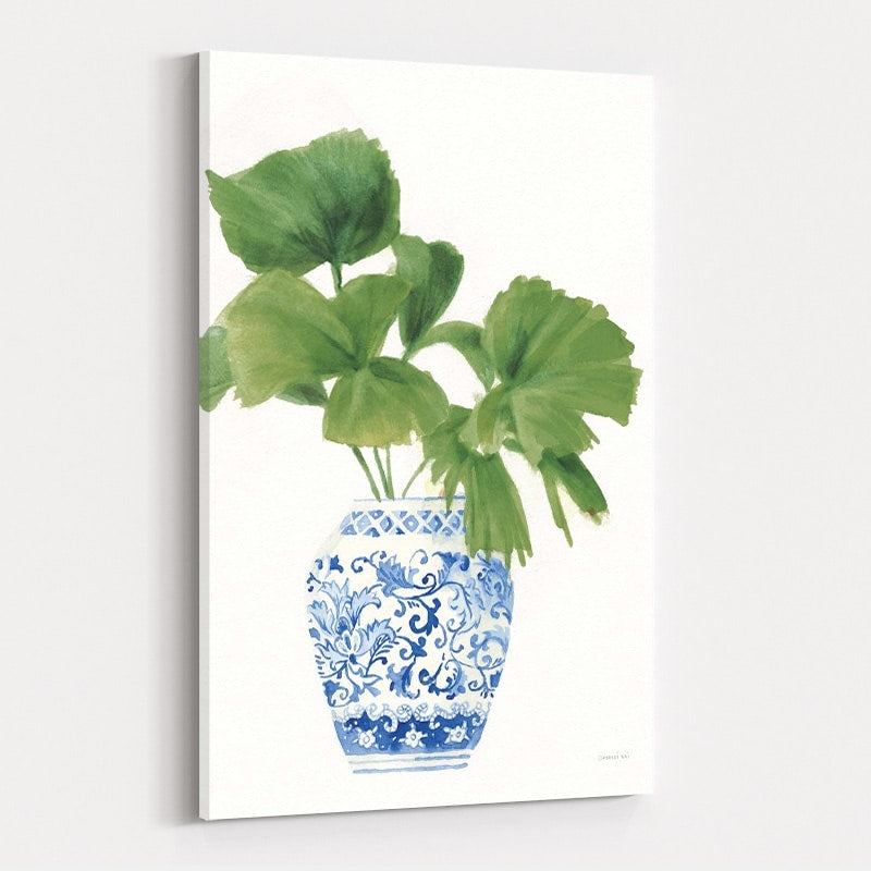 Palm Chinoiserie White IV Dark Green by Danhui Nai wall art