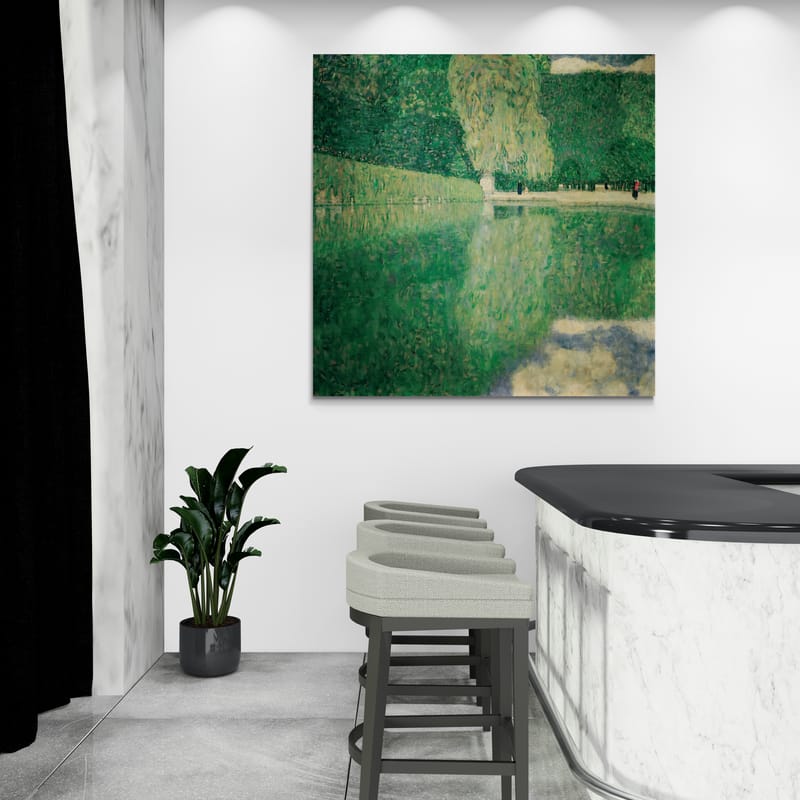 Park of Schönbrunn by Gustav Klimt wall art in a dining room