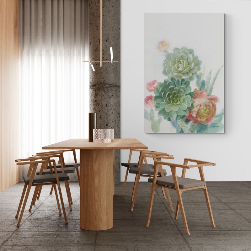 Pastel Desert I by Danhui Nai wall art in a dining room