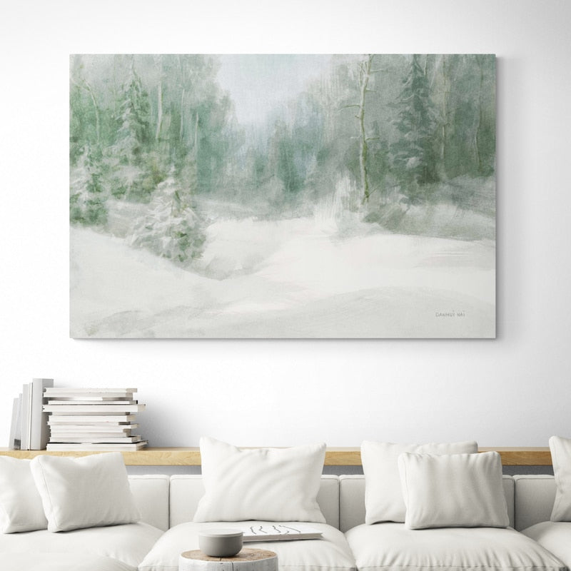 Peaceful Holiday by Danhui Nai wall art in a living room