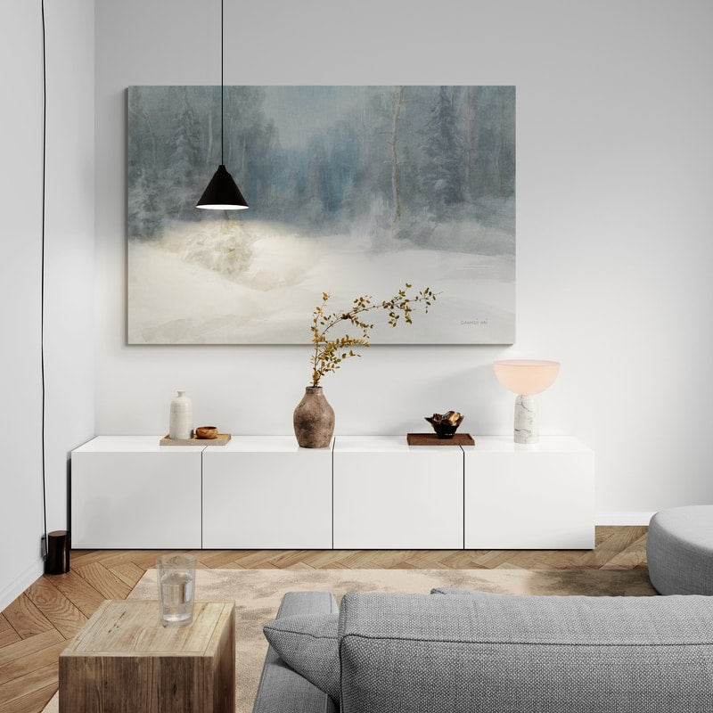 Peaceful Winter by Danhui Nai wall art in a living room