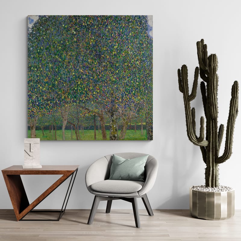 Pear Tree by Gustav Klimt wall art in a living room