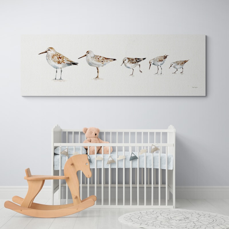 Pebbles and Sandpipers IX No Words Border by Lisa Audit wall art from Glam Wall Art