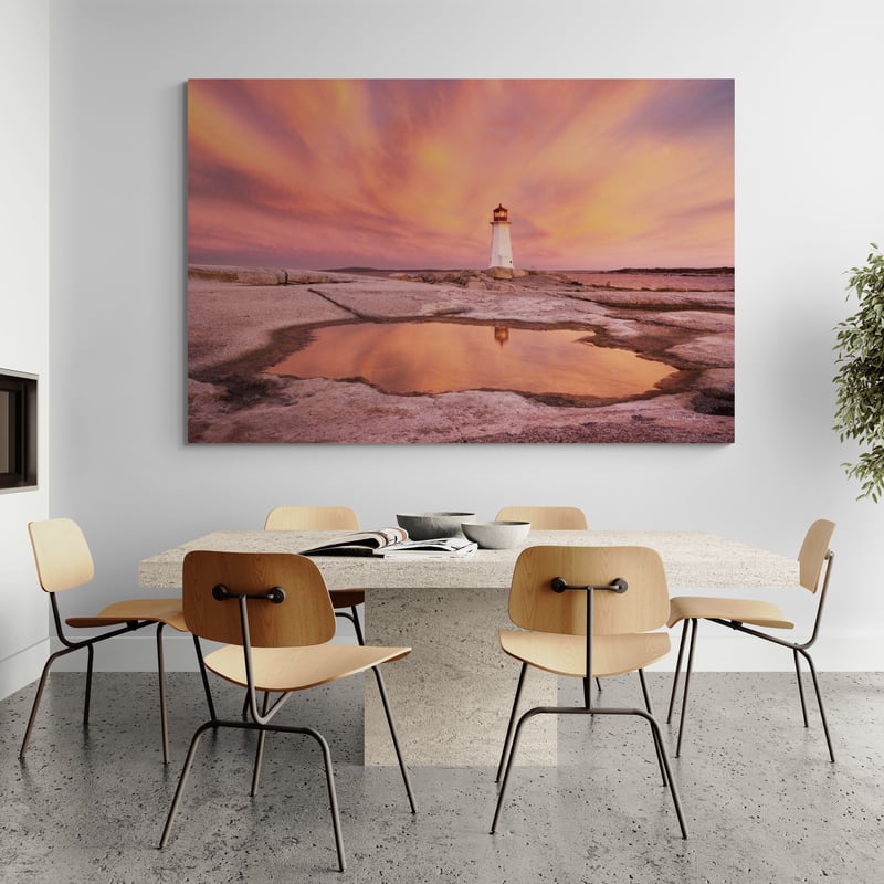 Peggy's Cove Nova Scotia Crop by Alan Majchrowicz wall art in a dining room