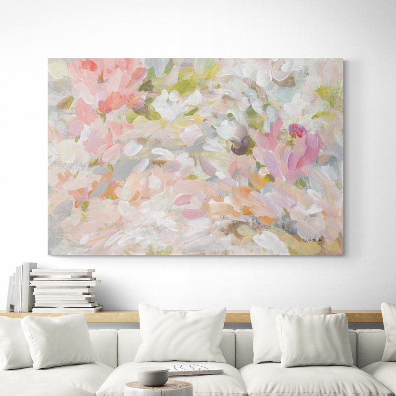 Petal Confetti by Danhui Nai wall art in a living room