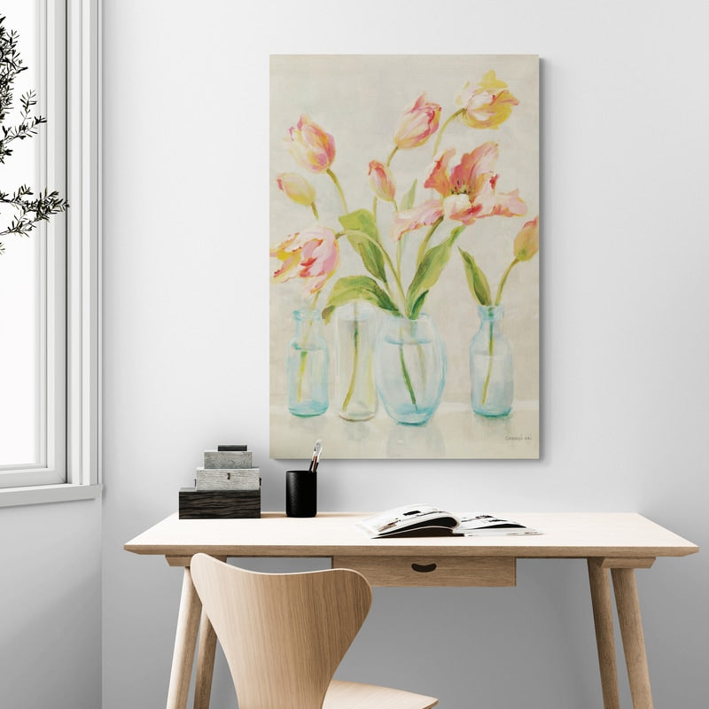 Pink Tulips by Danhui Nai wall art from Glam Wall Art
