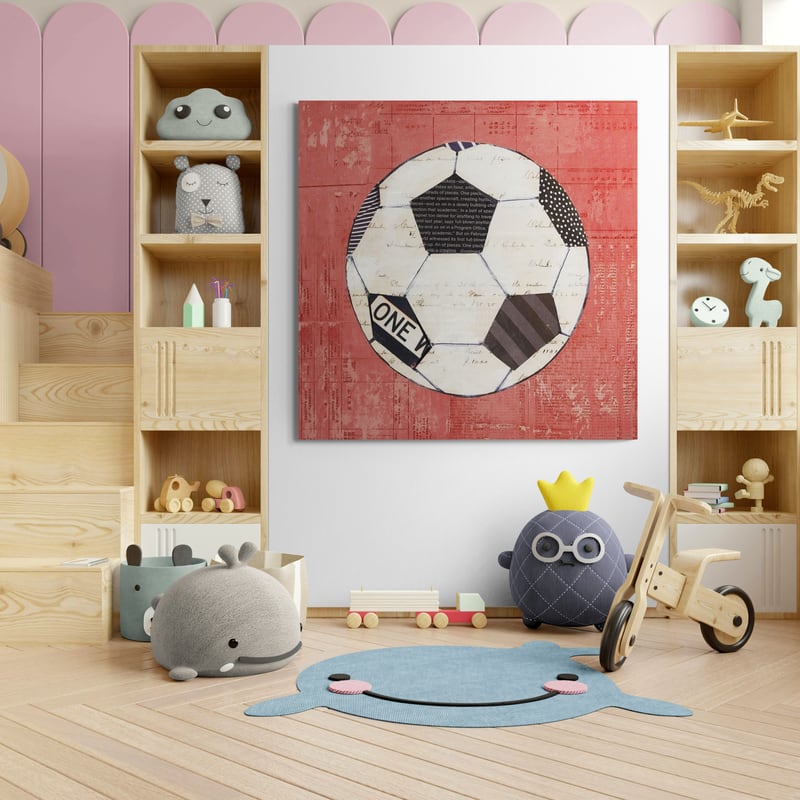 Play Ball III Red by Courtney Prahl wall art from Glam Wall Art