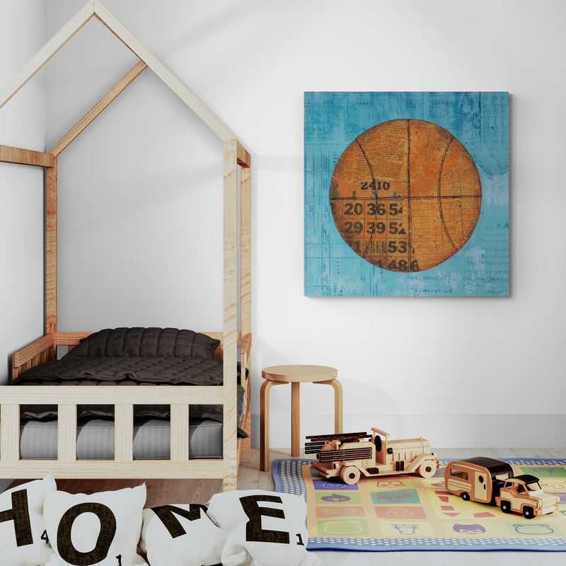 Play Ball IV Blue by Courtney Prahl wall art from Glam Wall Art