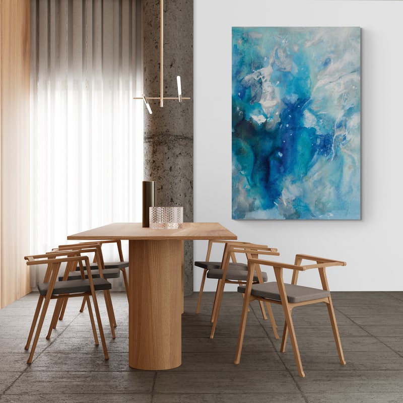 Plunge I by Danhui Nai wall art in a dining room