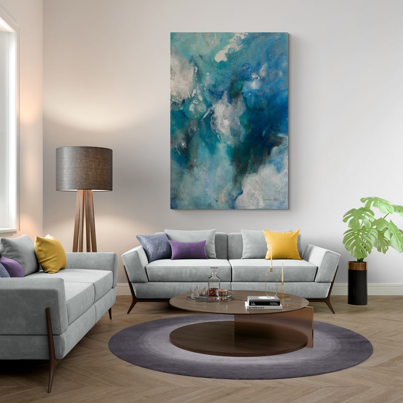 Plunge II by Danhui Nai wall art in a living room