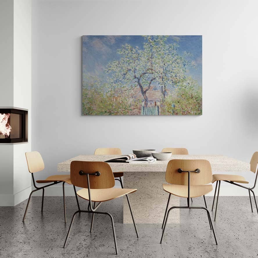 Poirier En Fleurs by Claude Monet wall art in a dining room