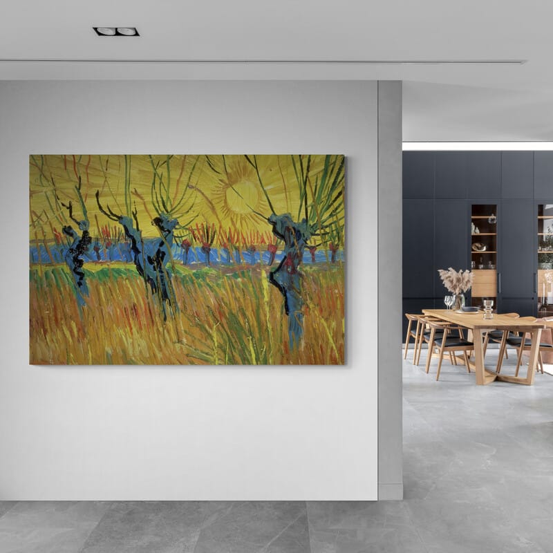 Pollard Willows with Setting Sun 1888 by Vincent Van Gogh wall art from Glam Wall Art