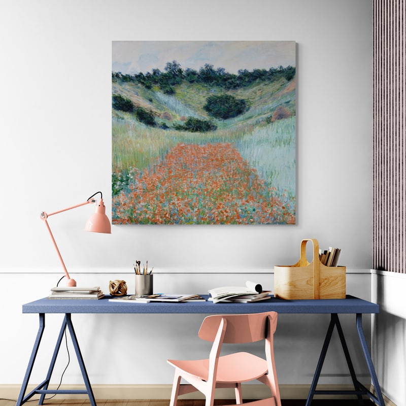 Poppy Field in a Hollow near Giverny 1885 II by Claude Monet wall art from Glam Wall Art