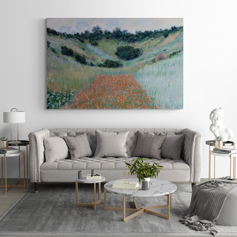 Poppy Field in a Hollow near Giverny 1885 by Claude Monet wall art from Glam Wall Art