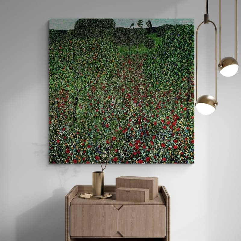 Poppy Field by Gustav Klimt wall art from Glam Wall Art