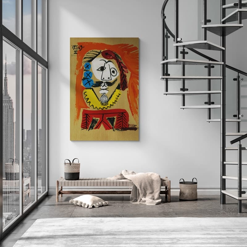 Portrait Imaginaire - 19.3.69 II by Pablo Picasso wall art in a living room