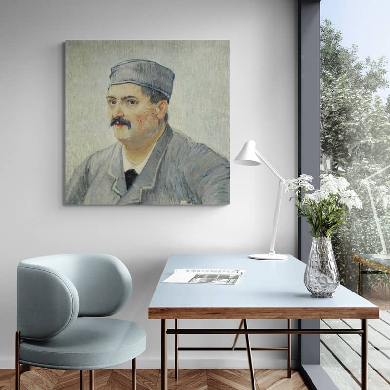 Portrait of Etienne-Lucien Martin 1887 by Vincent Van Gogh wall art in a living room