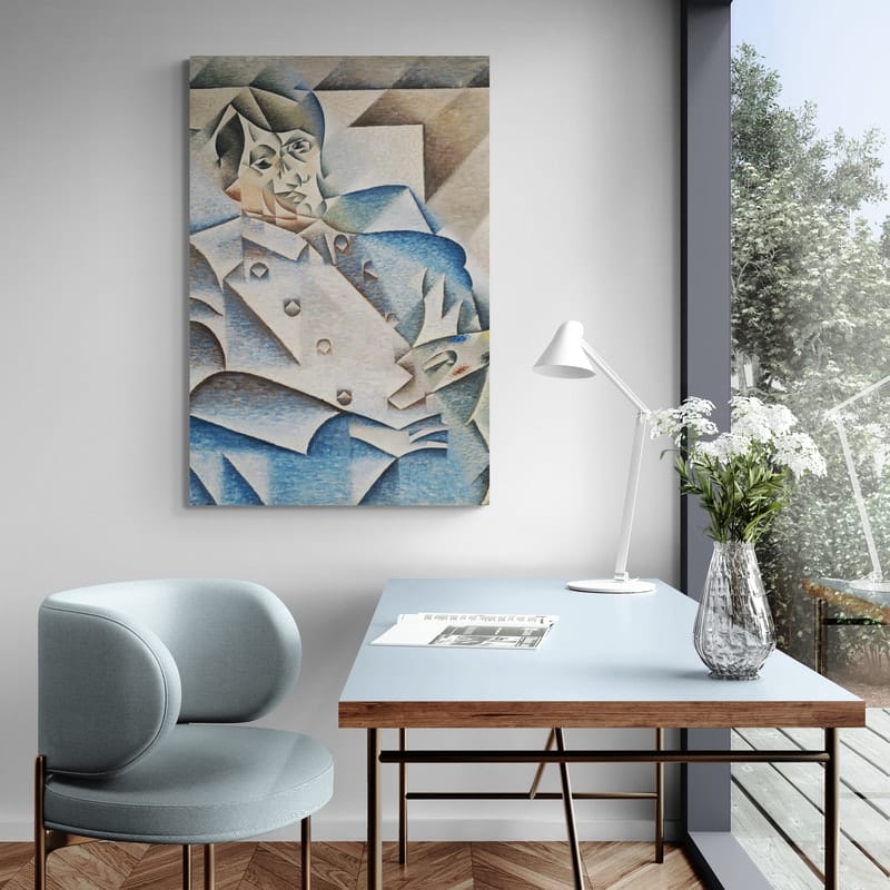 Portrait of Pablo Picasso by Pablo Picasso wall art in a living room