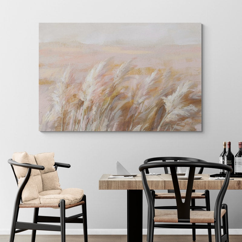 Prairie Grasses by Danhui Nai wall art in a dining room