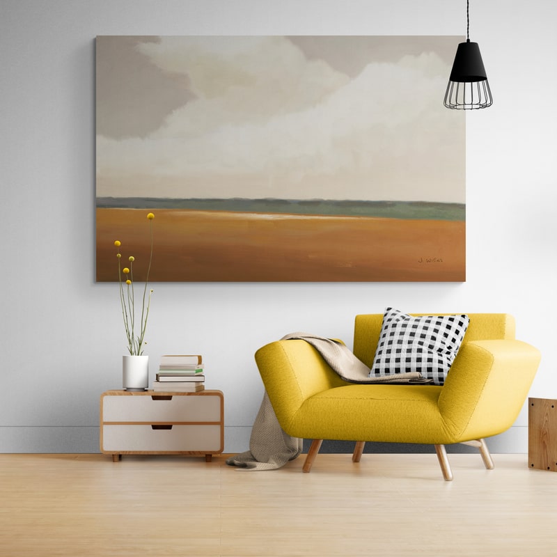 Prairie Summer Terracotta by James Wiens wall art in a living room