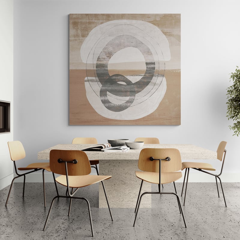 Primitive Abstract 2 by Nina Blue wall art in a dining room