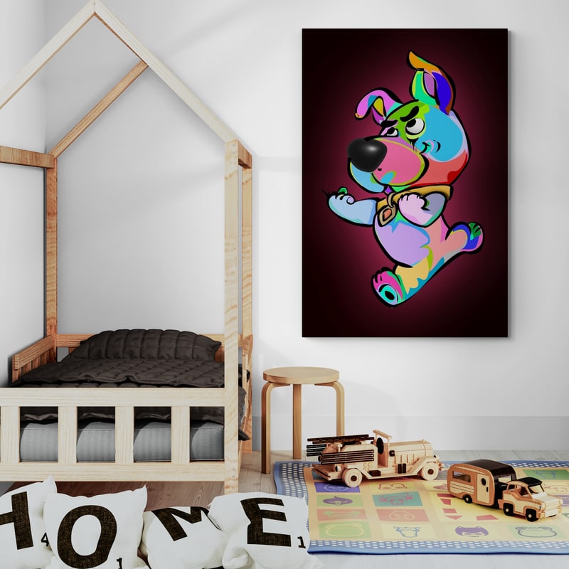 Puppy Power 2024 by Technodrome1 wall art in a kids room