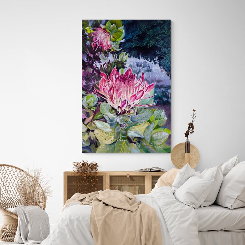 Queen of the Garden II by Marina Strijakova wall art in a bedroom