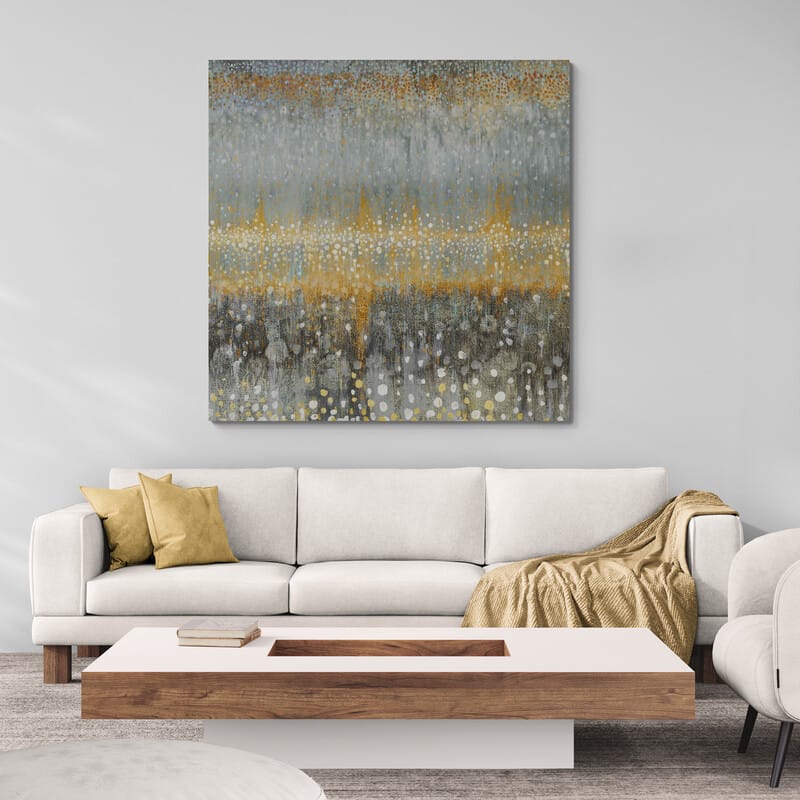 Rain Abstract I Autumn by Danhui Nai wall art in a living room