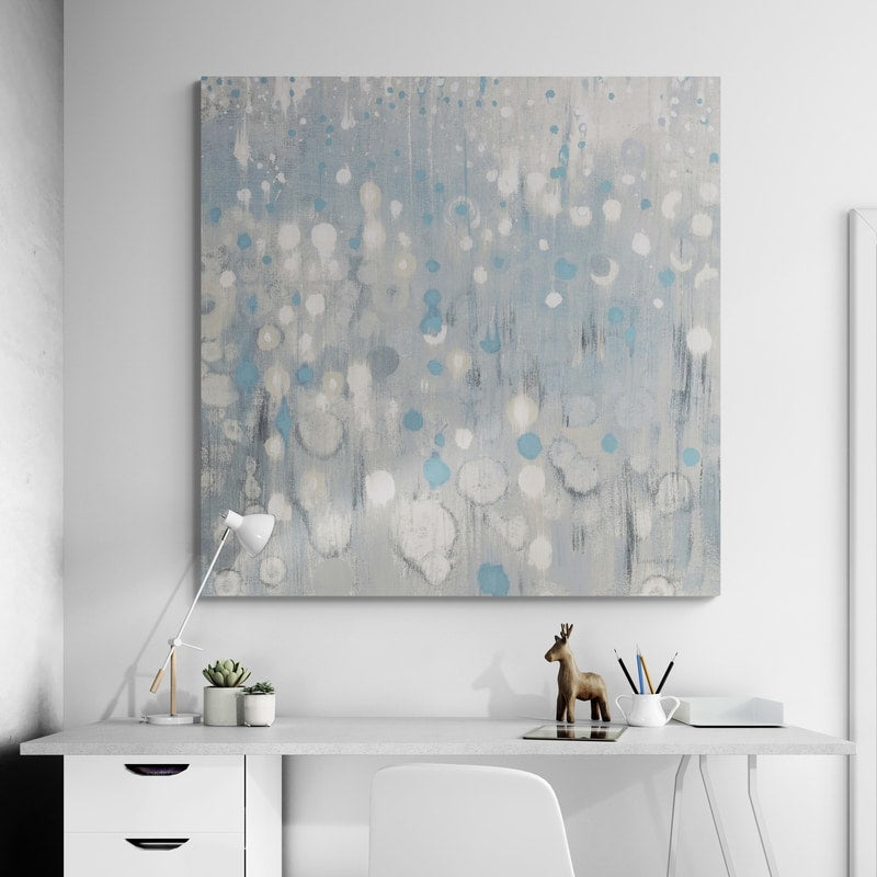 Rain Abstract VI Blue by Danhui Nai wall art in a home office