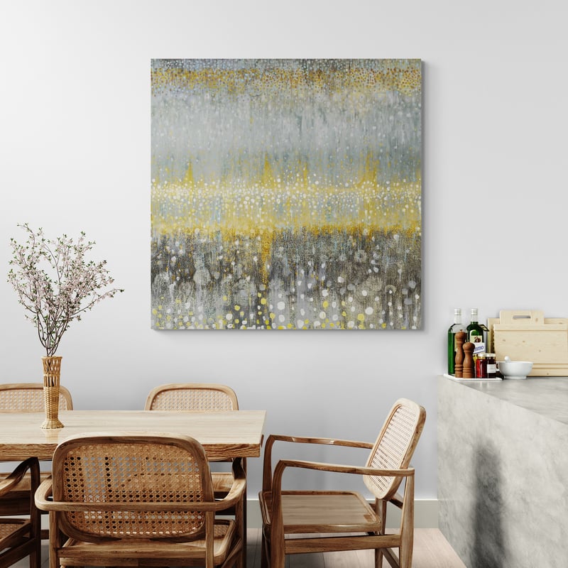 Rain Abstract I Yellow Gray by Danhui Nai wall art from Glam Wall Art