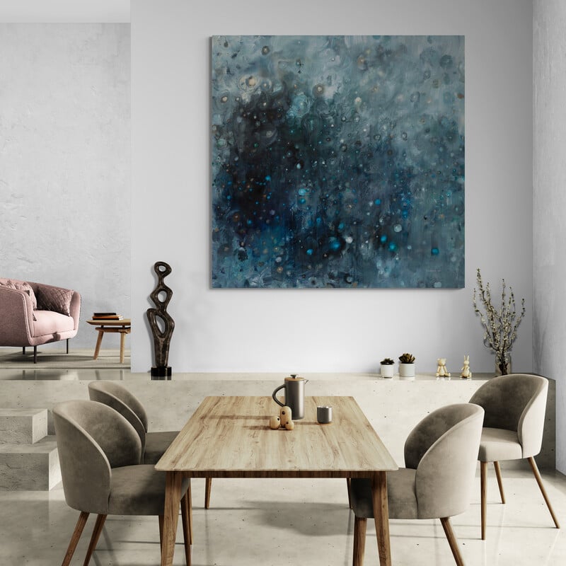 Rain In Gray And Blue by Danhui Nai wall art from Glam Wall Art