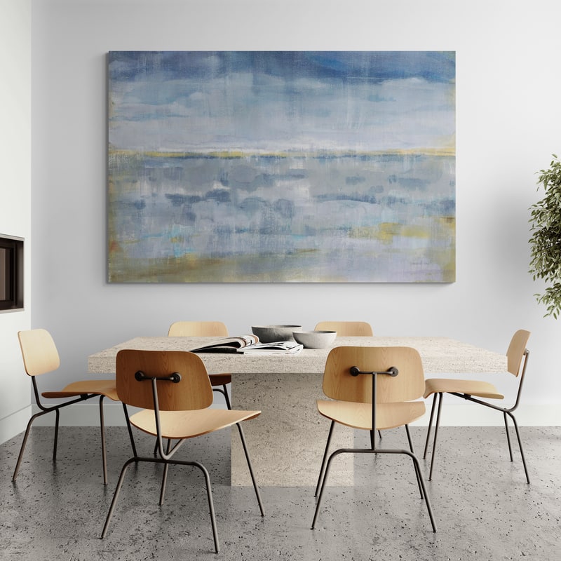 Rain On The Horizon by Danhui Nai wall art in a dining room