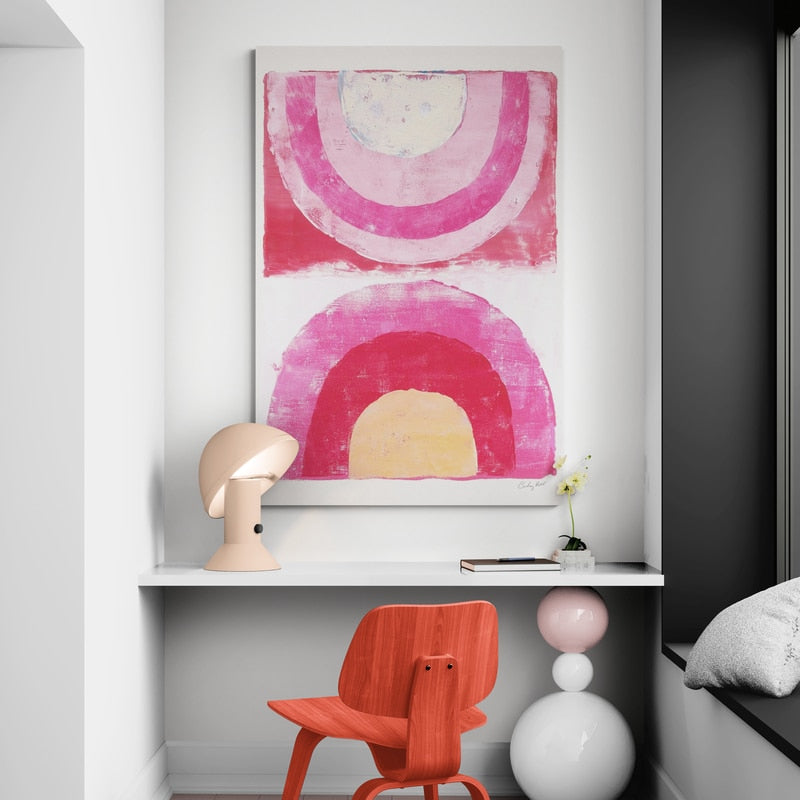 Rainbow Arc I by Courtney Prahl wall art in a living room