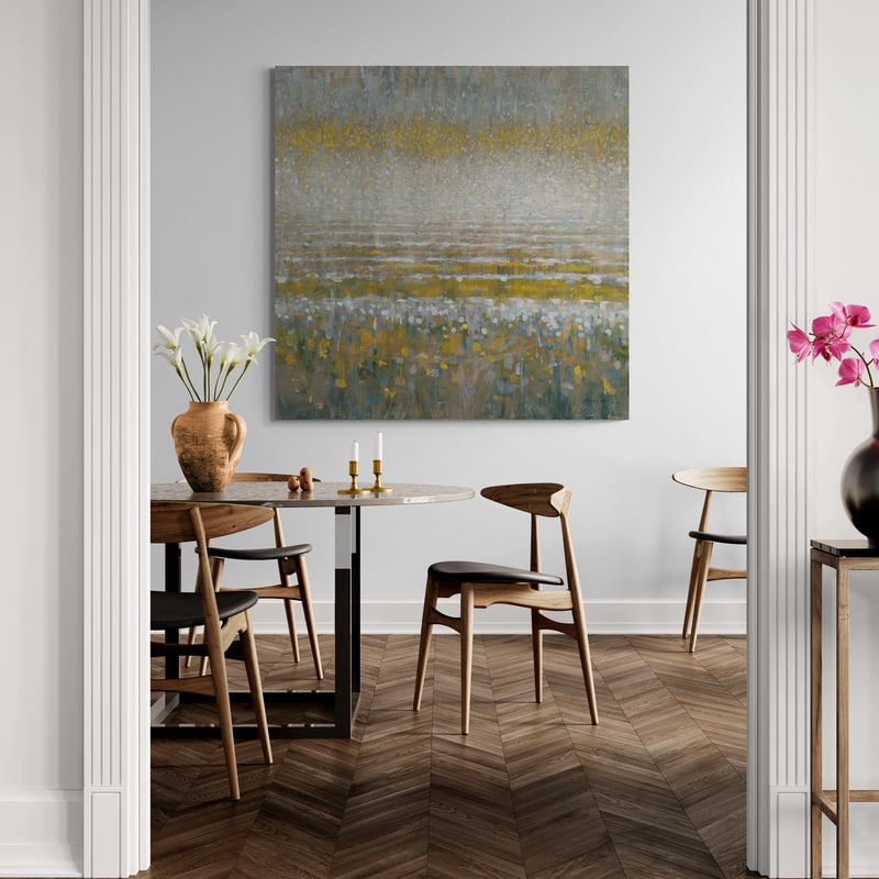 Rains Over The Lake Yellow Gray by Danhui Nai wall art from Glam Wall Art