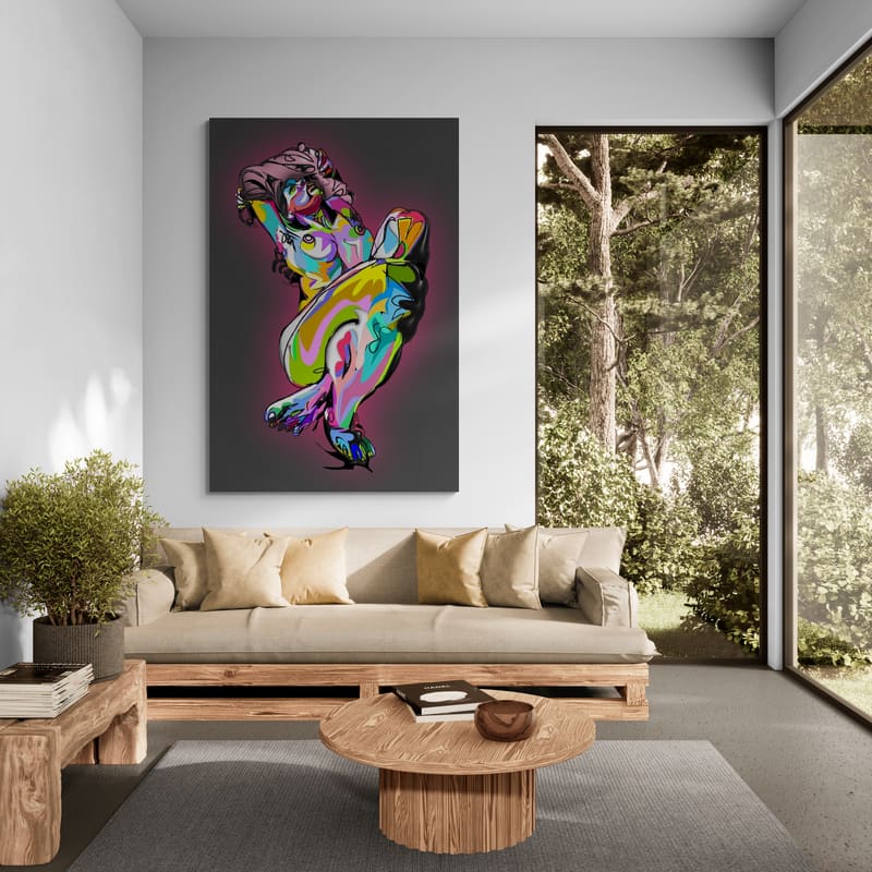 Reclining Nude by Technodrome1 wall art in a living room