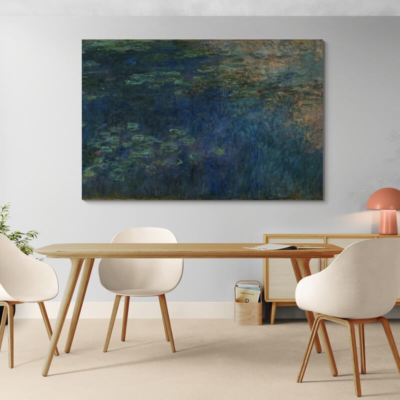 Reflections of Clouds on the Water-Lily Pond, Triptych Left Panel 1914-1926 II by Claude Monet wall art from Glam Wall Art
