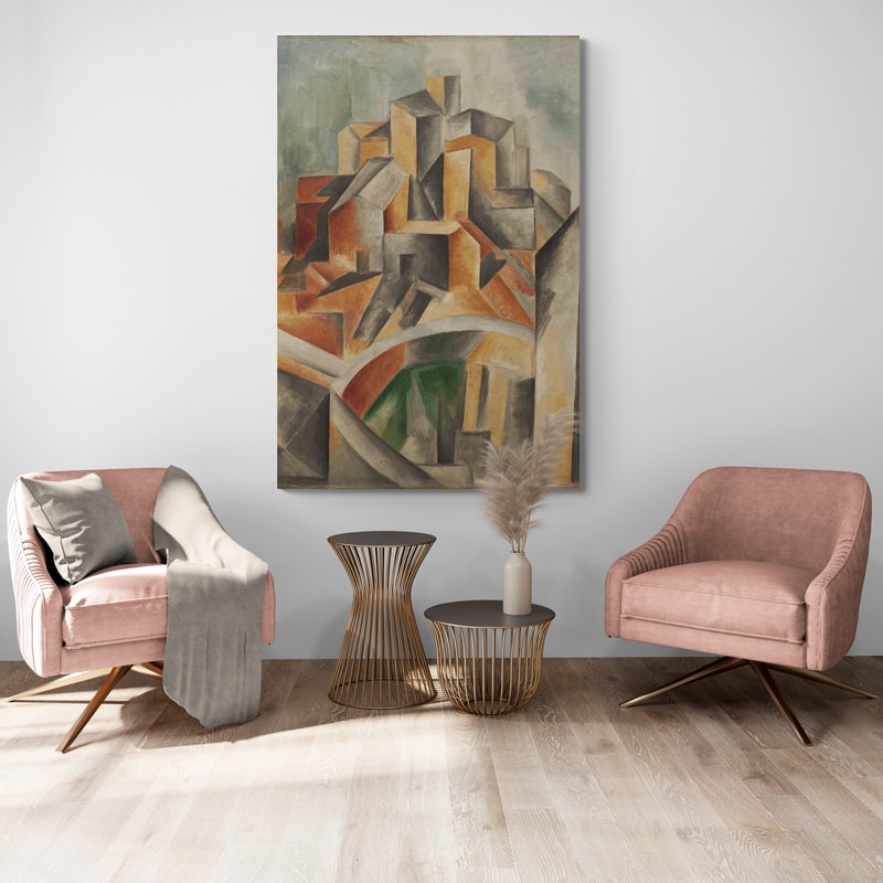 Reservoir at Horta by Pablo Picasso wall art in a living room